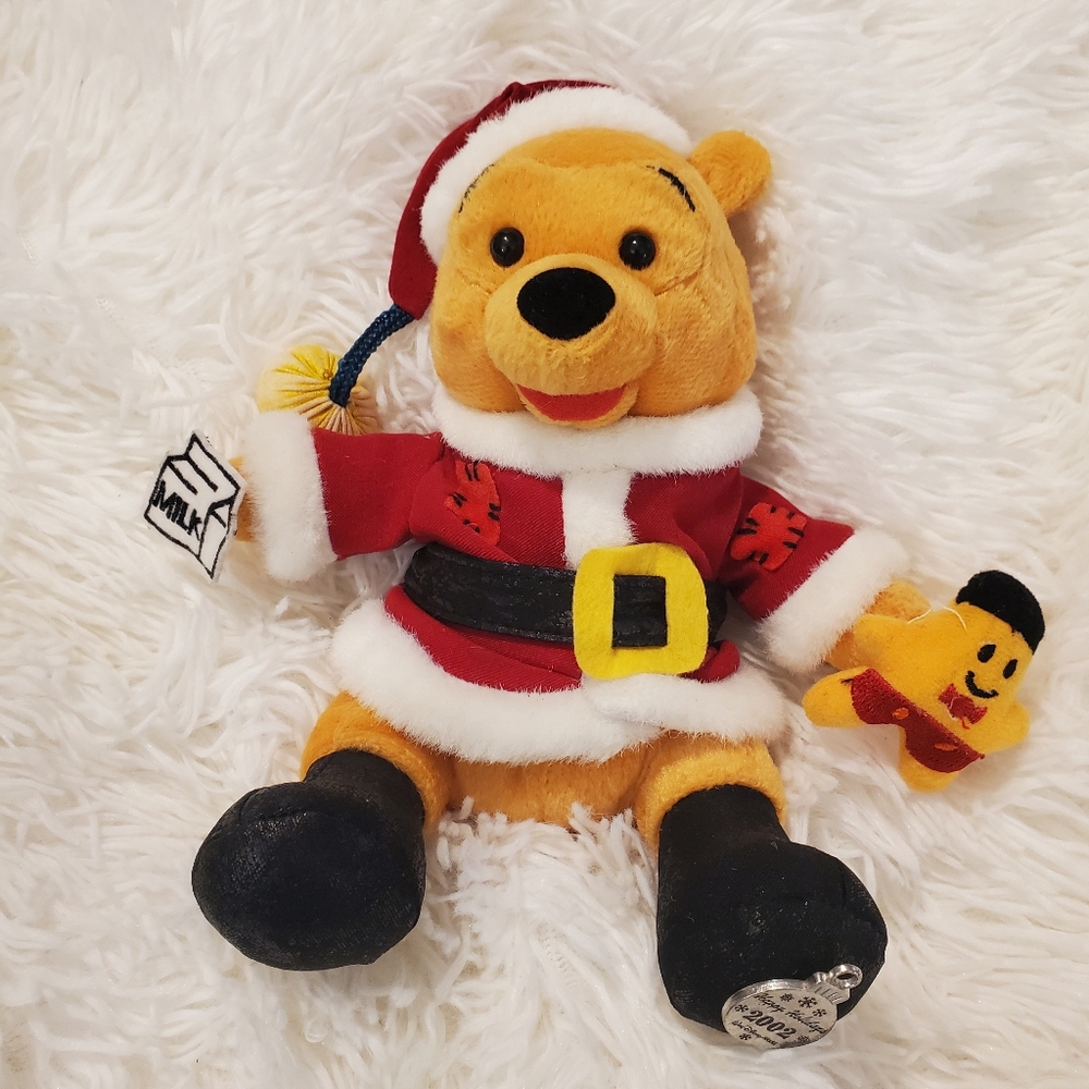 Christmas Plush Winnie The Pooh Santa Bear Toy - 2002